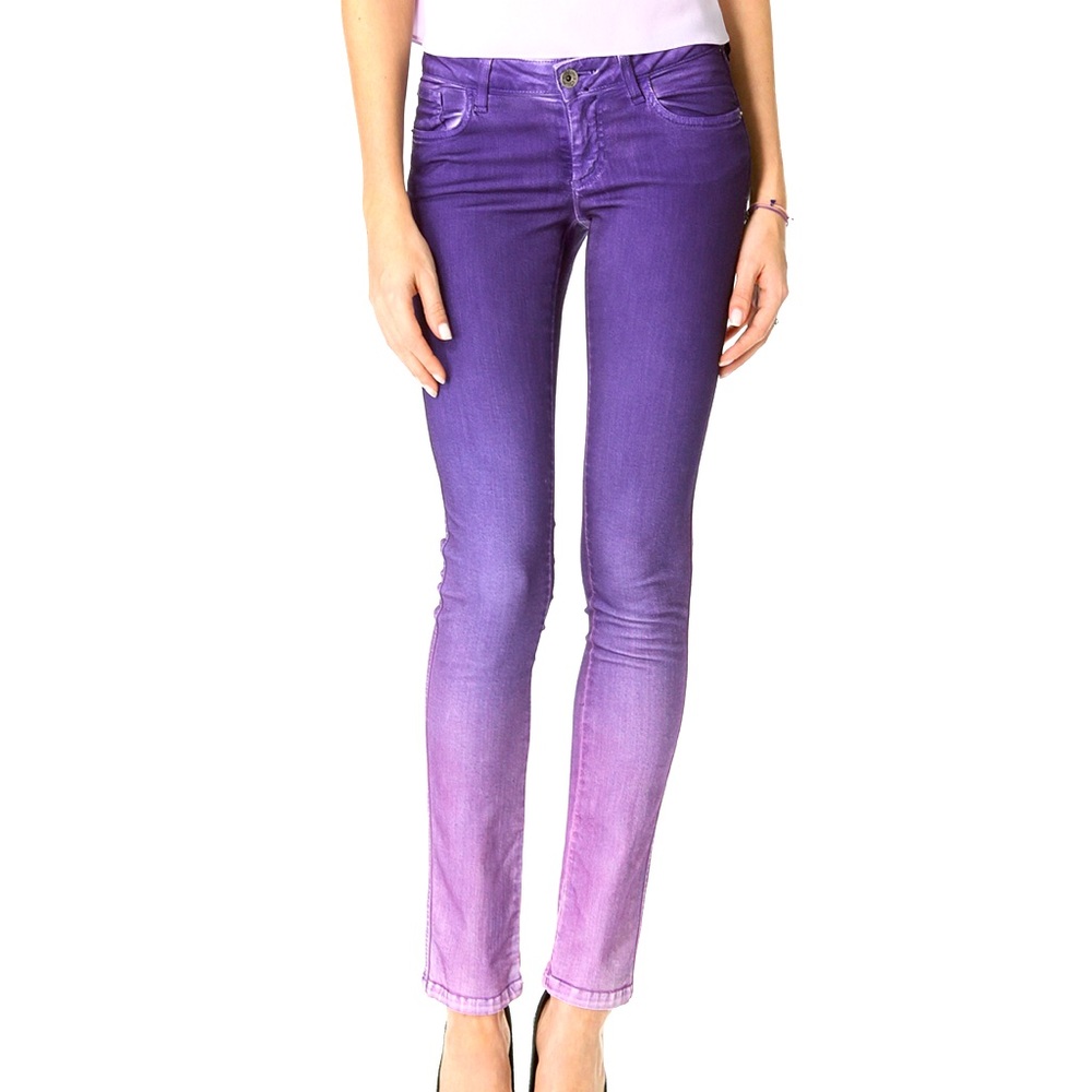 Alice + Olivia dip dyed ombré purple jeans